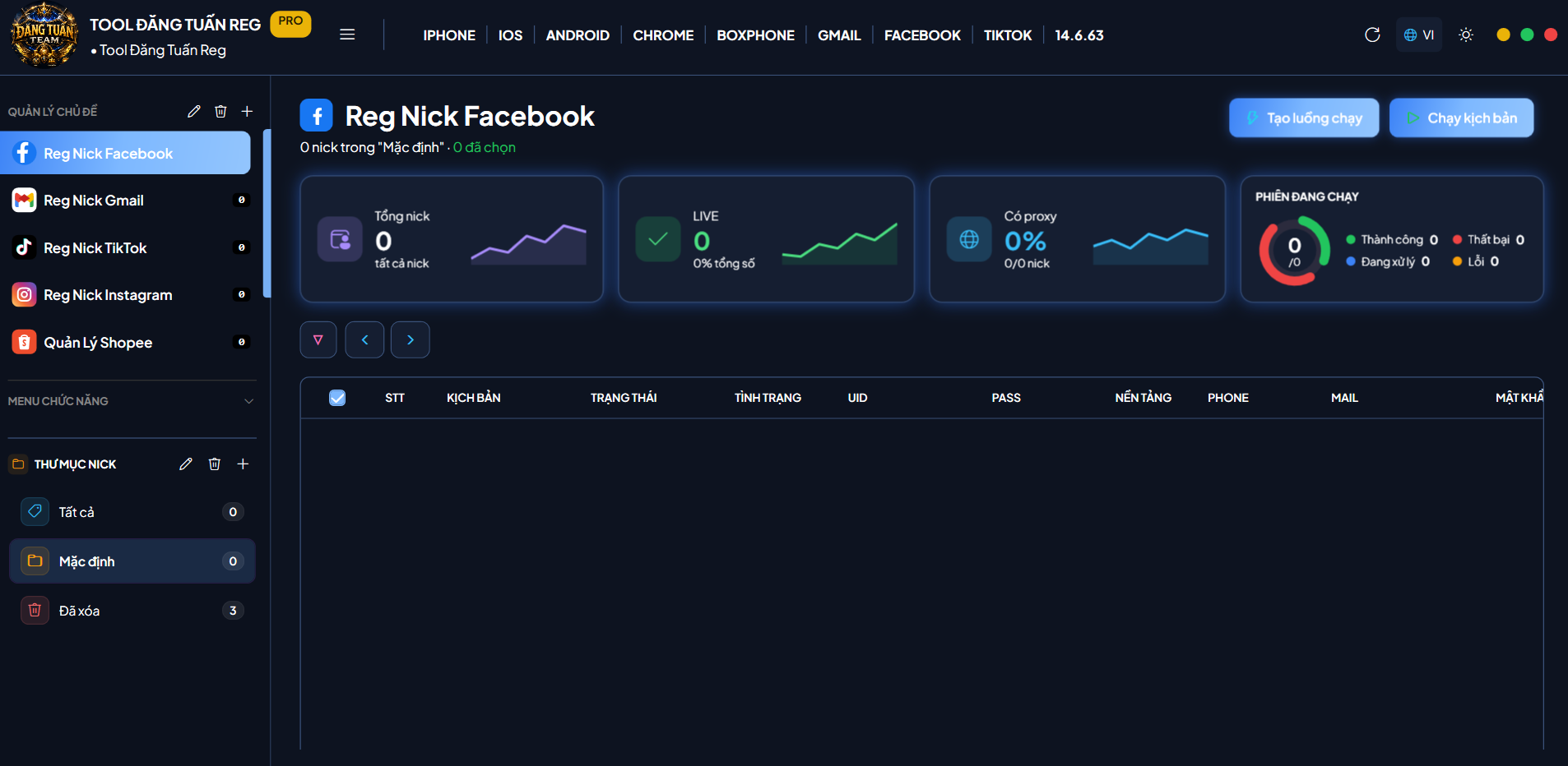 Tool Gộp Đa nền Tảng FB,GMAIL TIKTOK ,Instagram